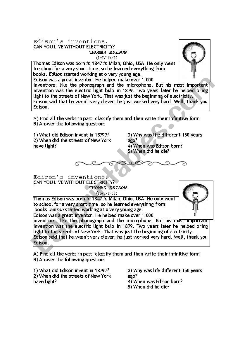 thomas edison worksheet