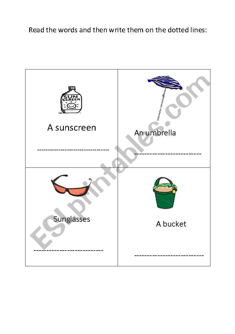 Beach  worksheet