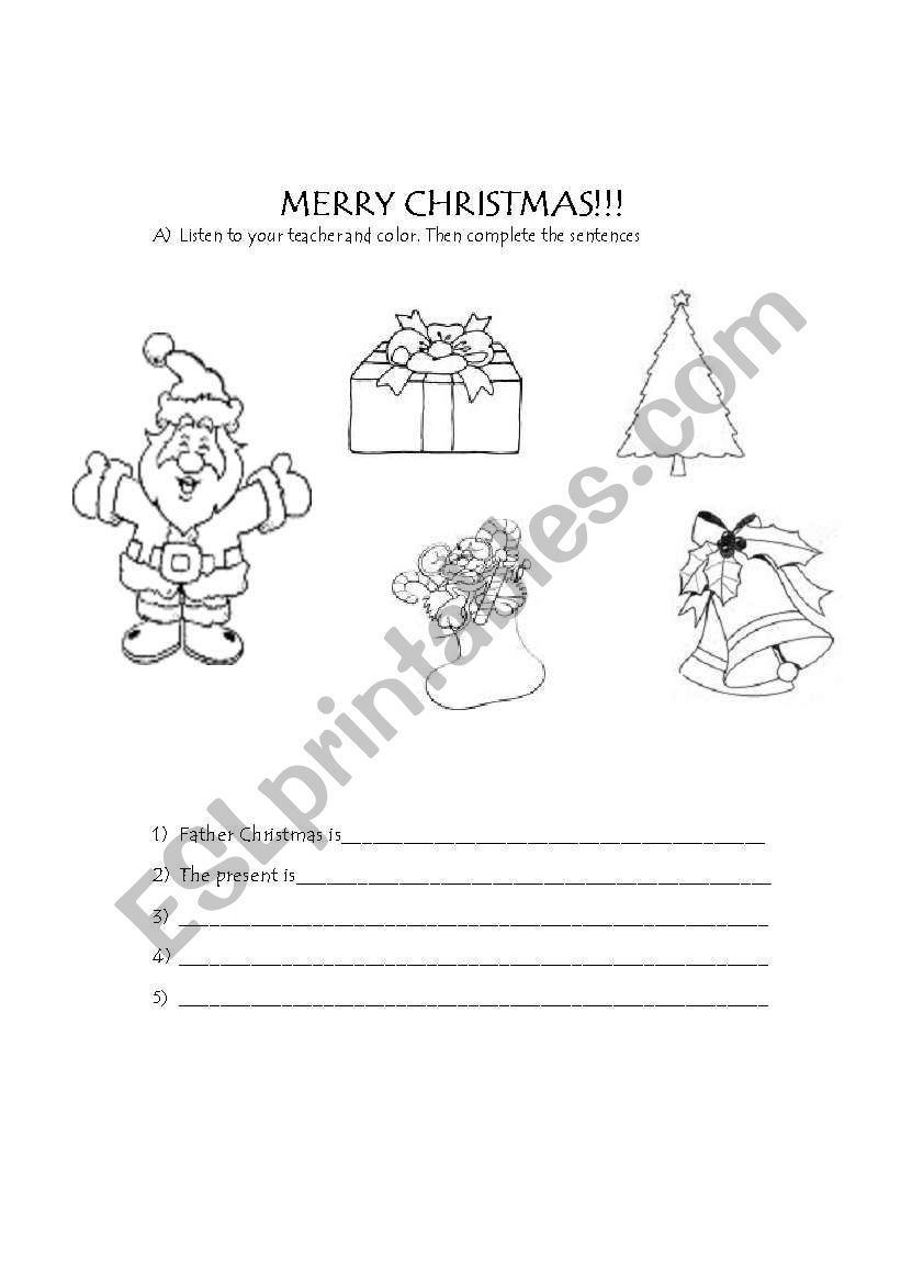 christmas vocabulary worksheet