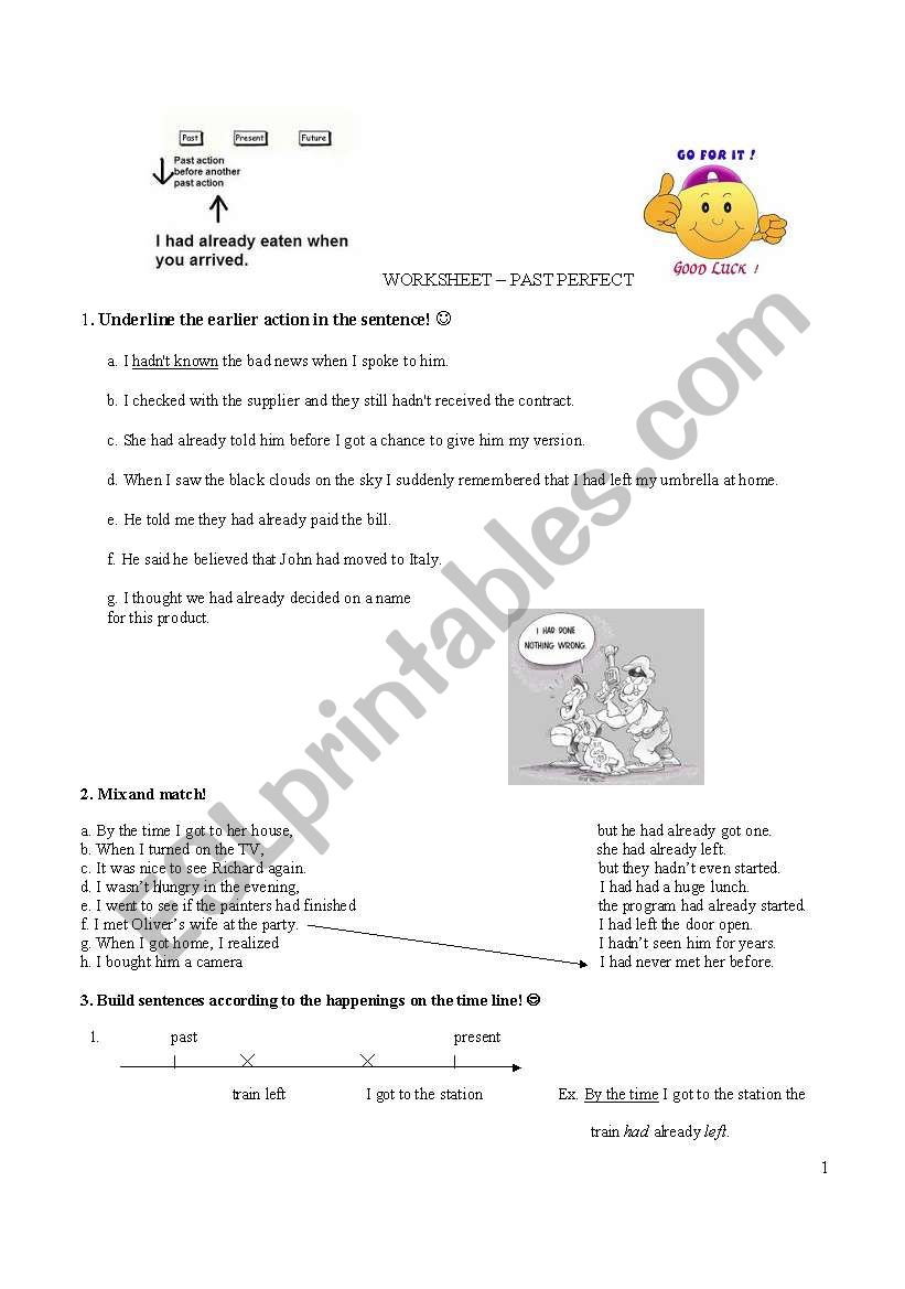 Past Perfect Simple worksheet