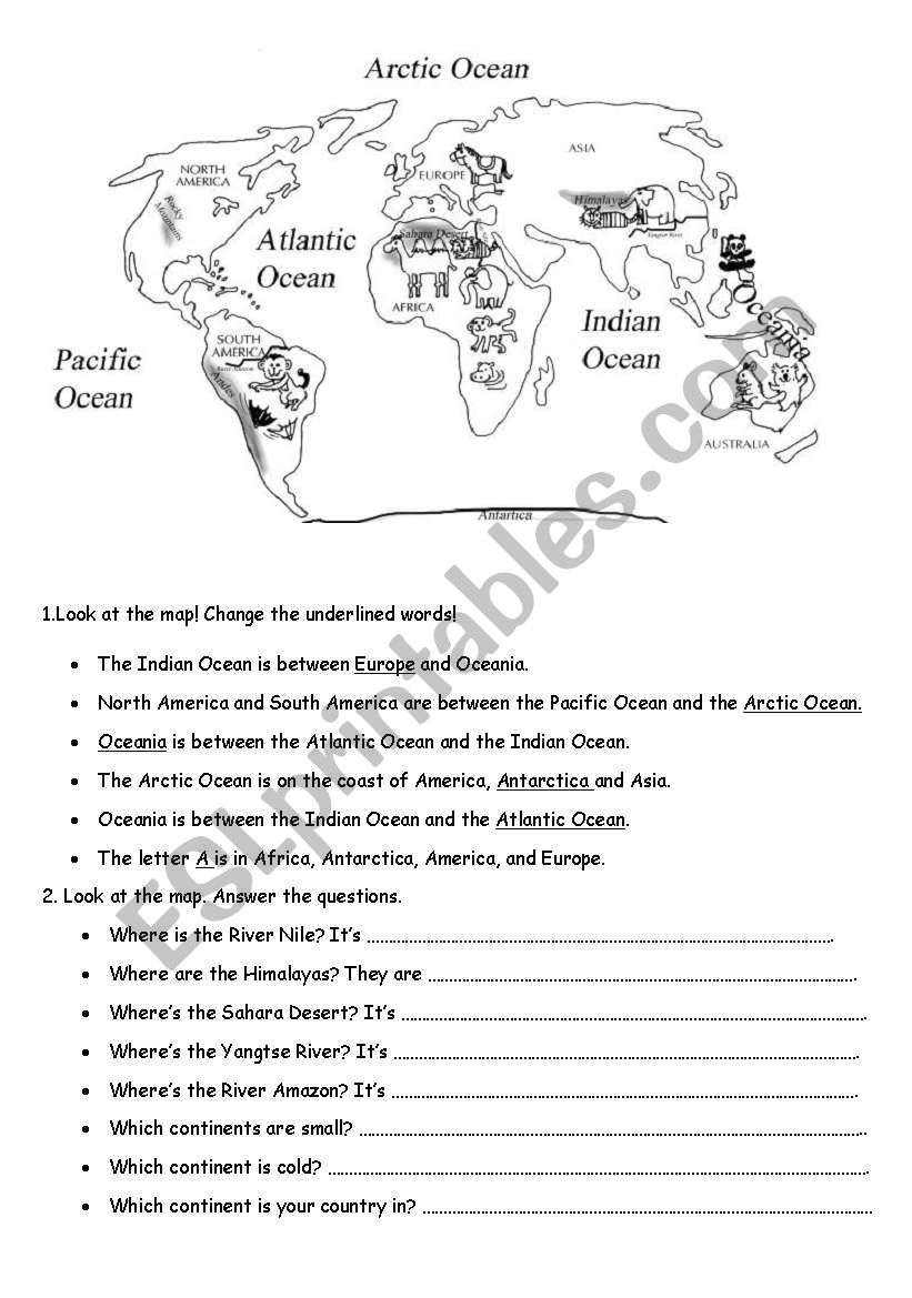 The world worksheet