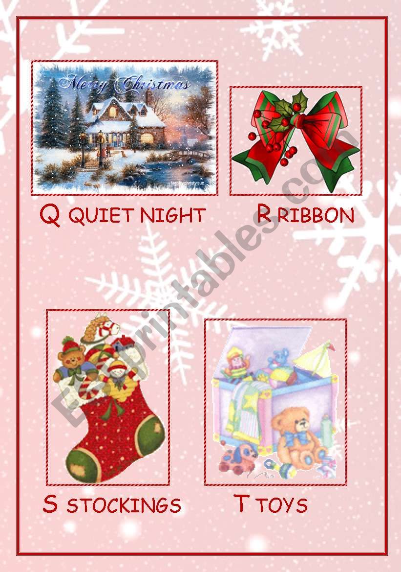 CHRISTMAS ABC  part 4 Q-T worksheet