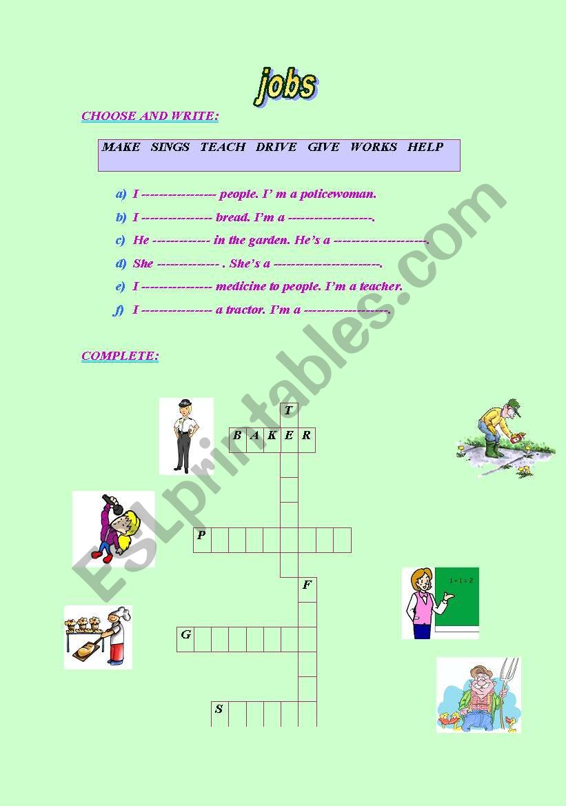 jobs worksheet