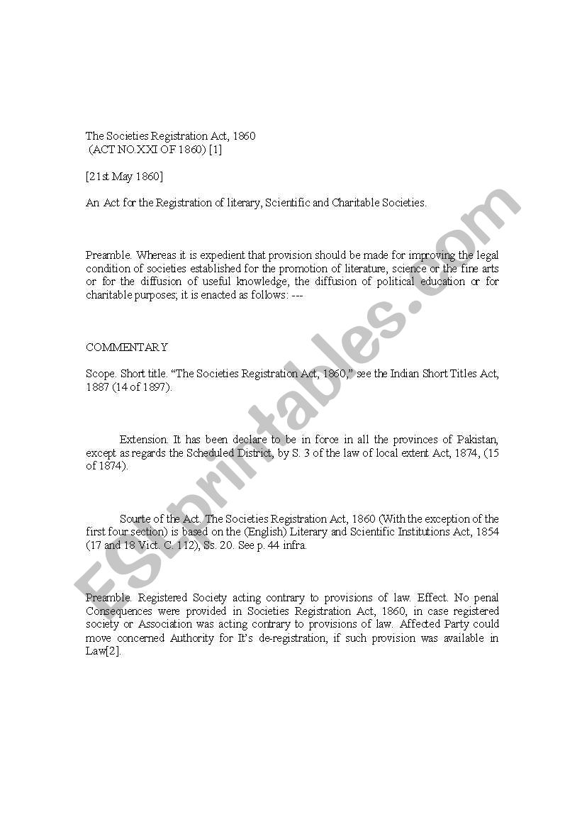 Scieties  Act   worksheet