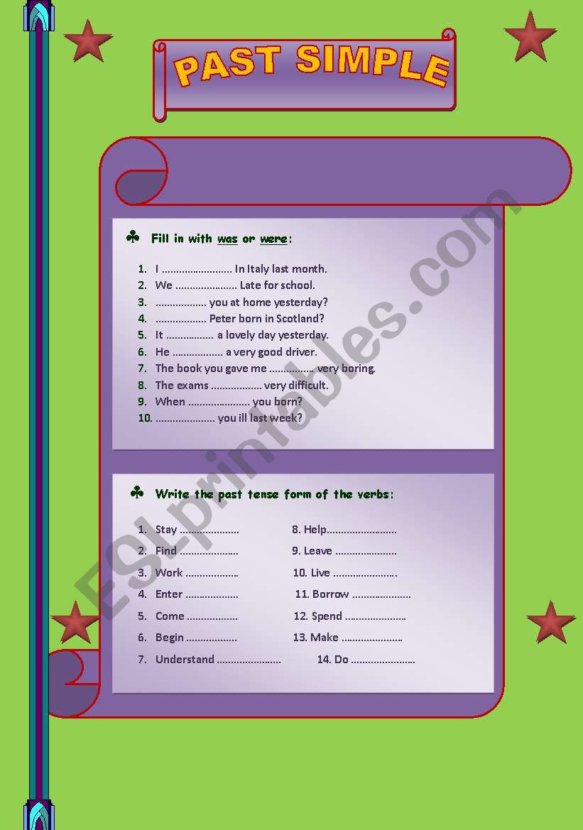 Past Simple worksheet