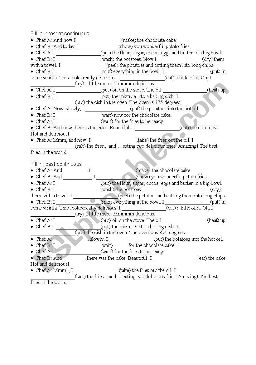 Past Simple/Continuous worksheet