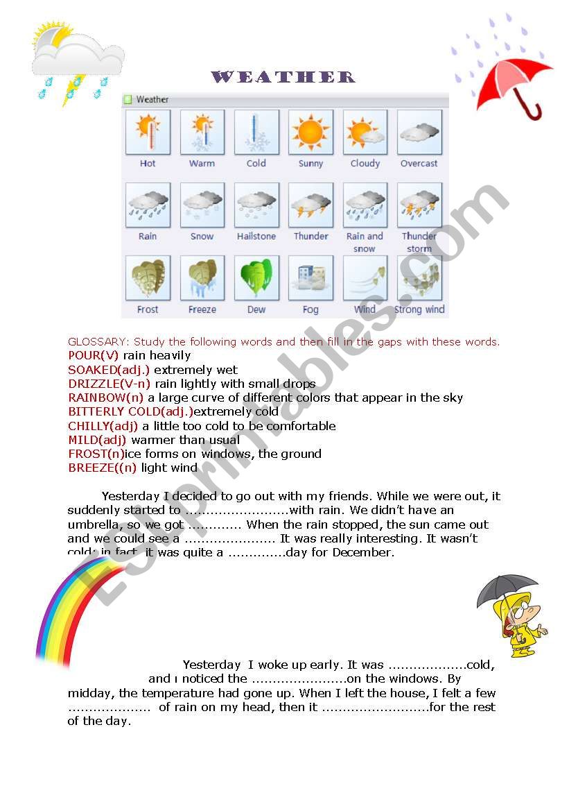 WEATHER worksheet