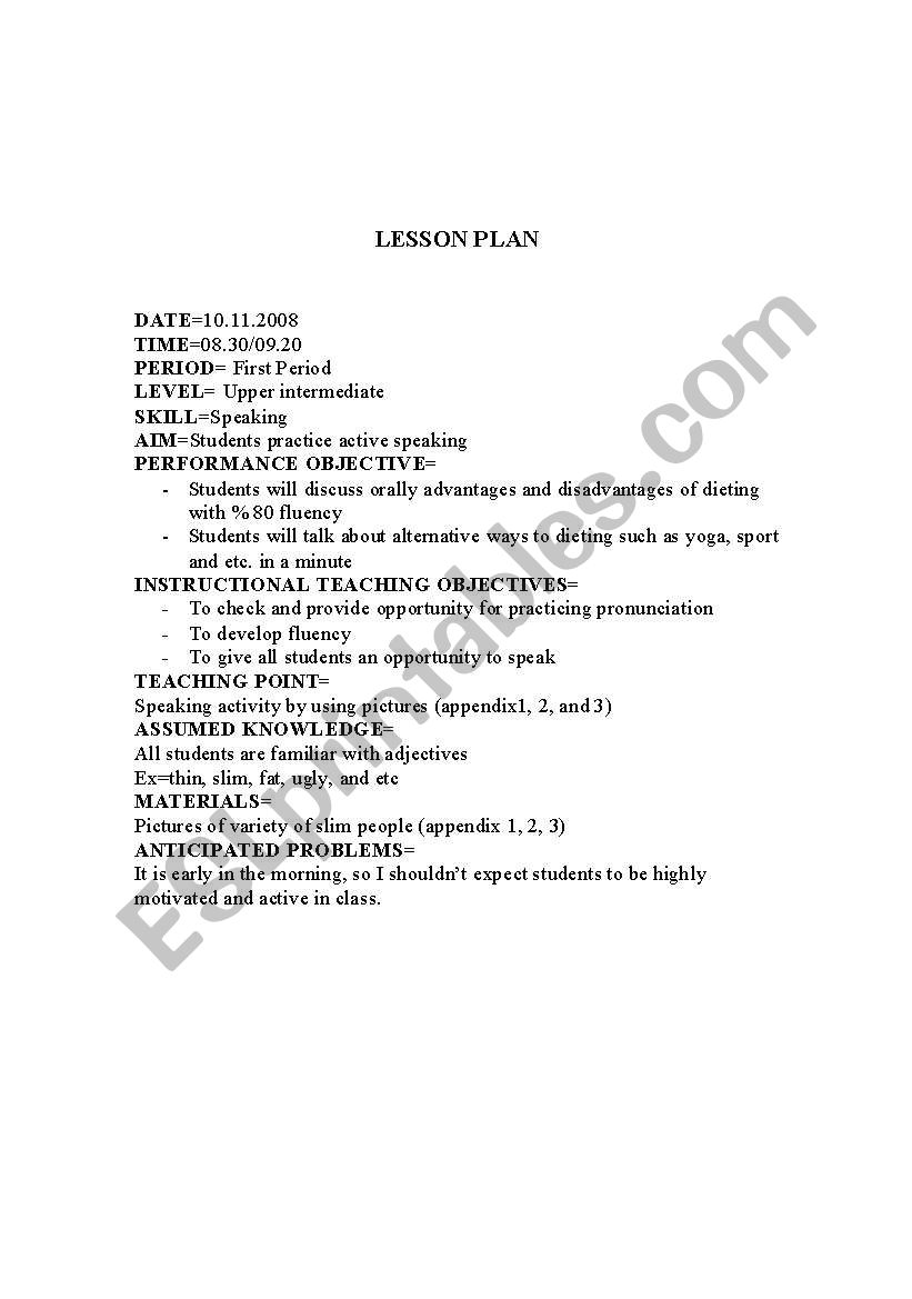 lesson plan worksheet