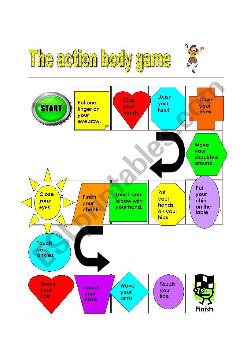 The action body boardgame worksheet