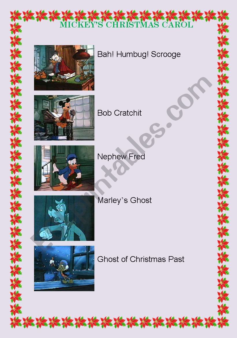 Mickeys Christmas Carol worksheet