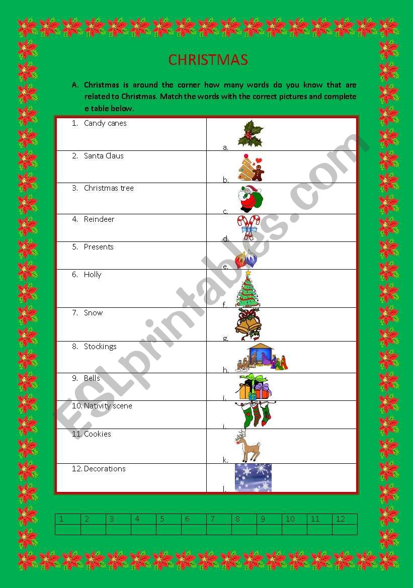 Christmas worksheet