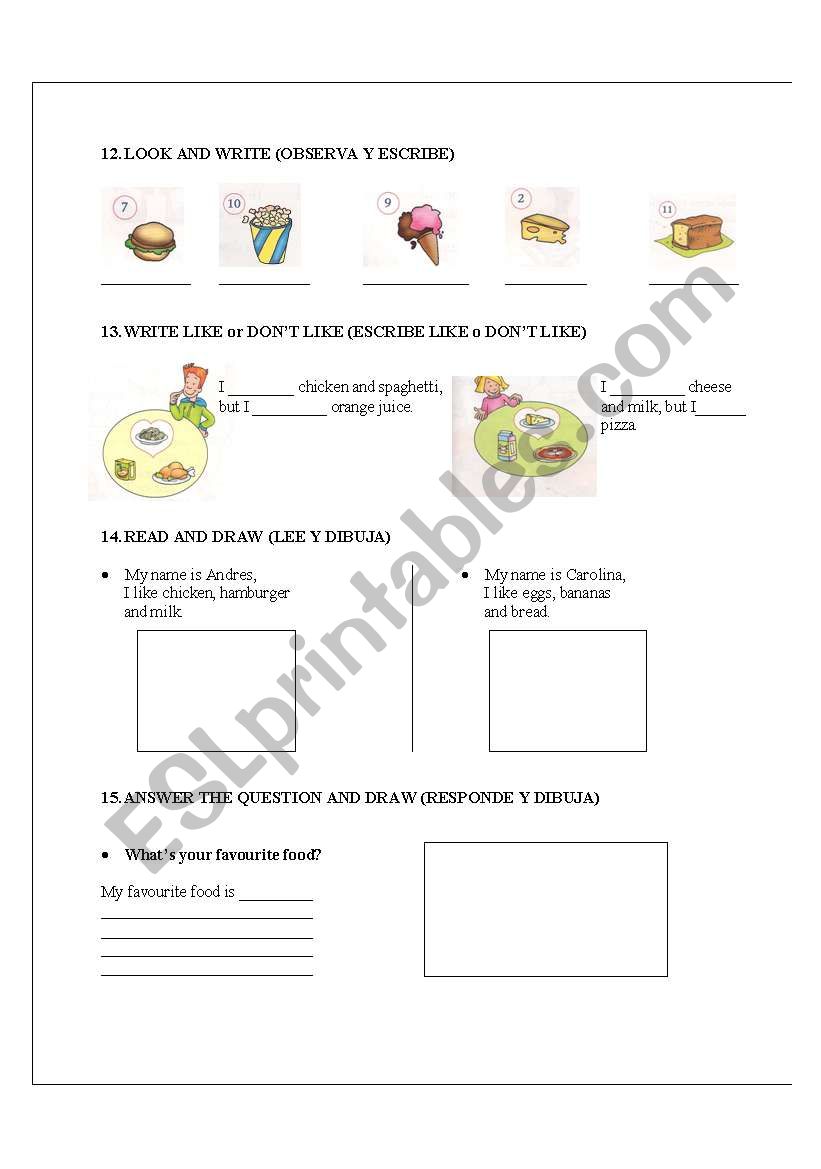 FOOD WORKSHOP worksheet