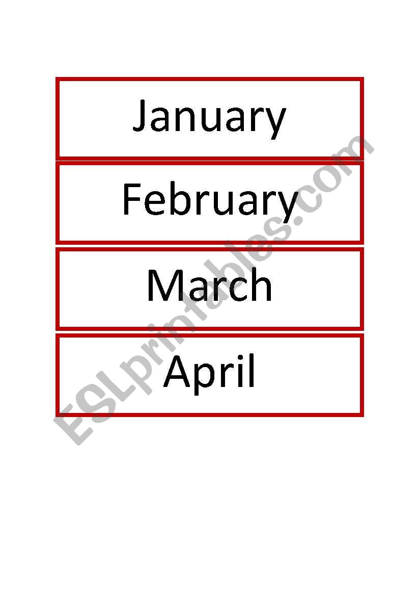 Months worksheet