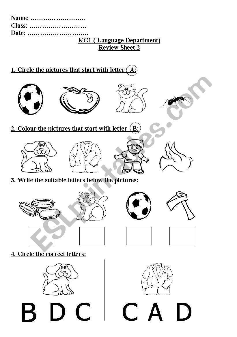 alpahbet worksheet