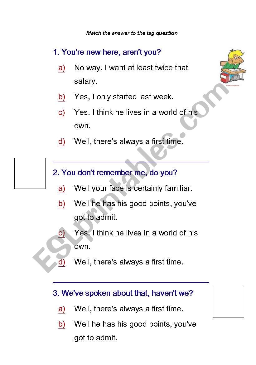 Tag Questions worksheet