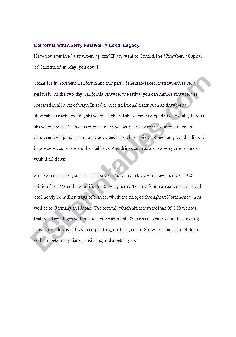 Reading: 2 Articles with vocab and questions