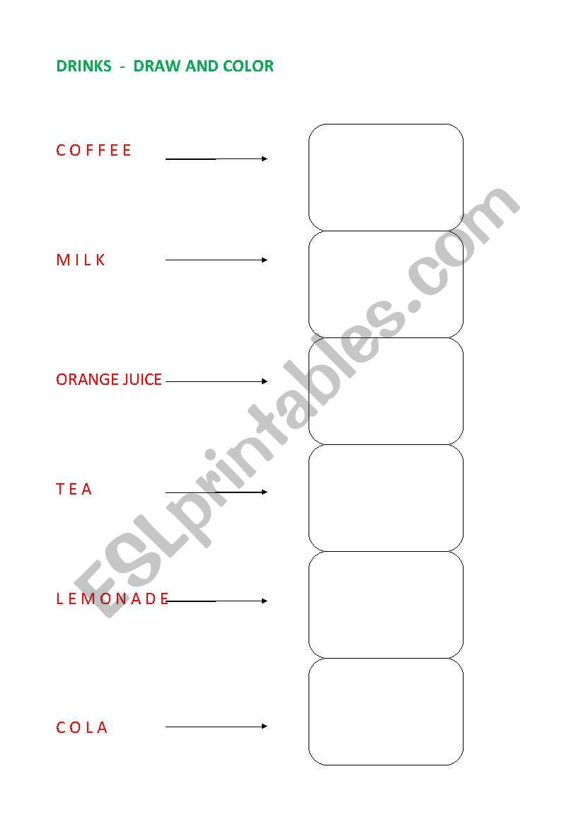 drinks worksheet