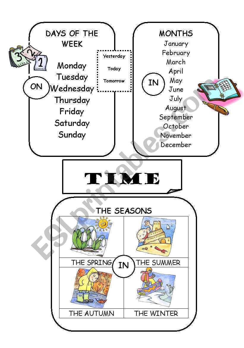 TIME CHART (days, months and seasons)