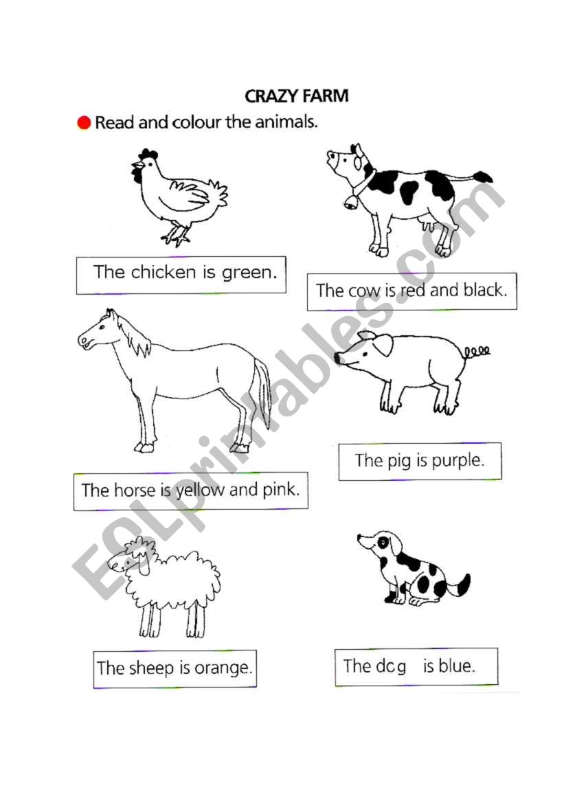 crazy farm worksheet