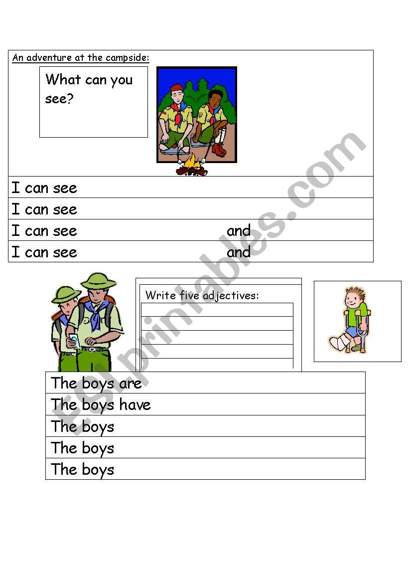 An adventure at the campside worksheet