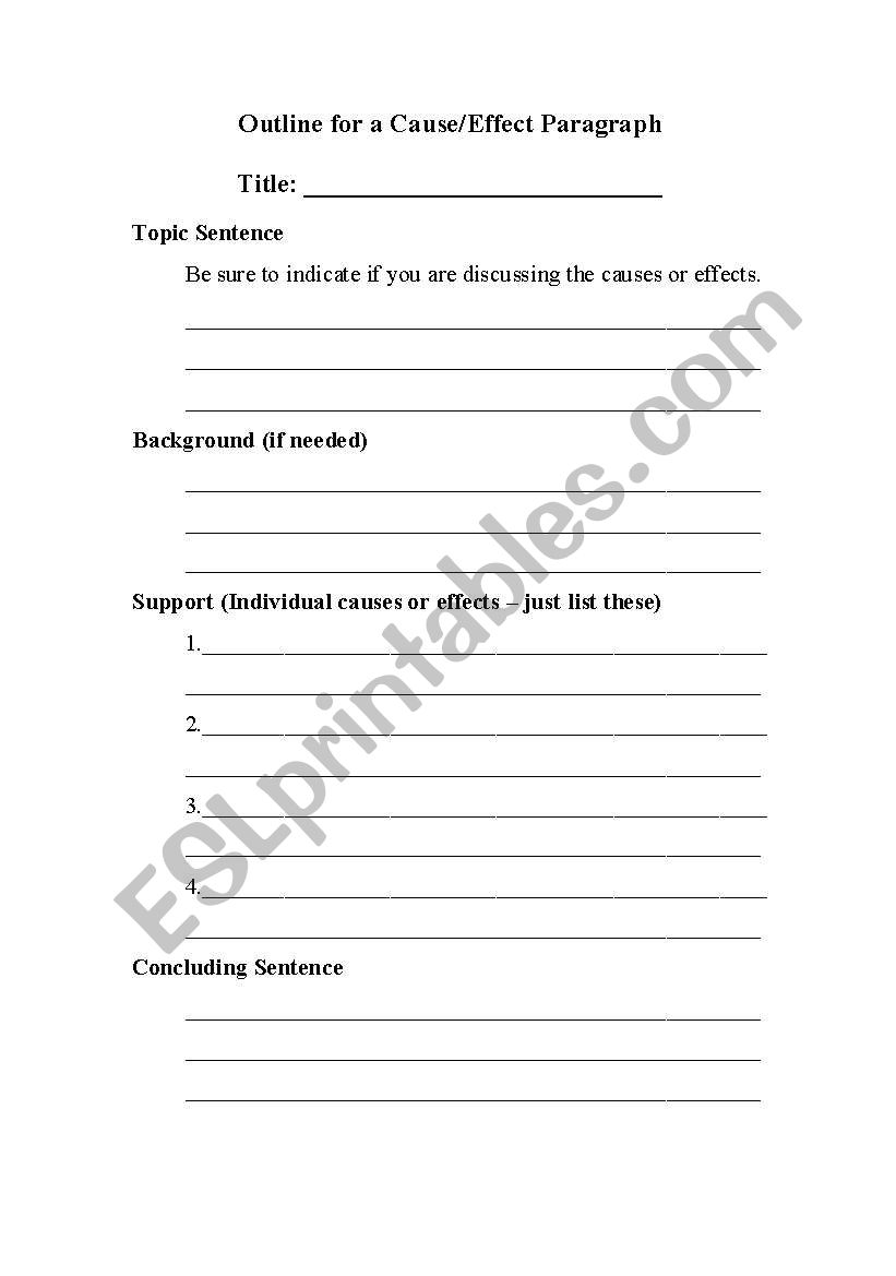 cause and effect outline template