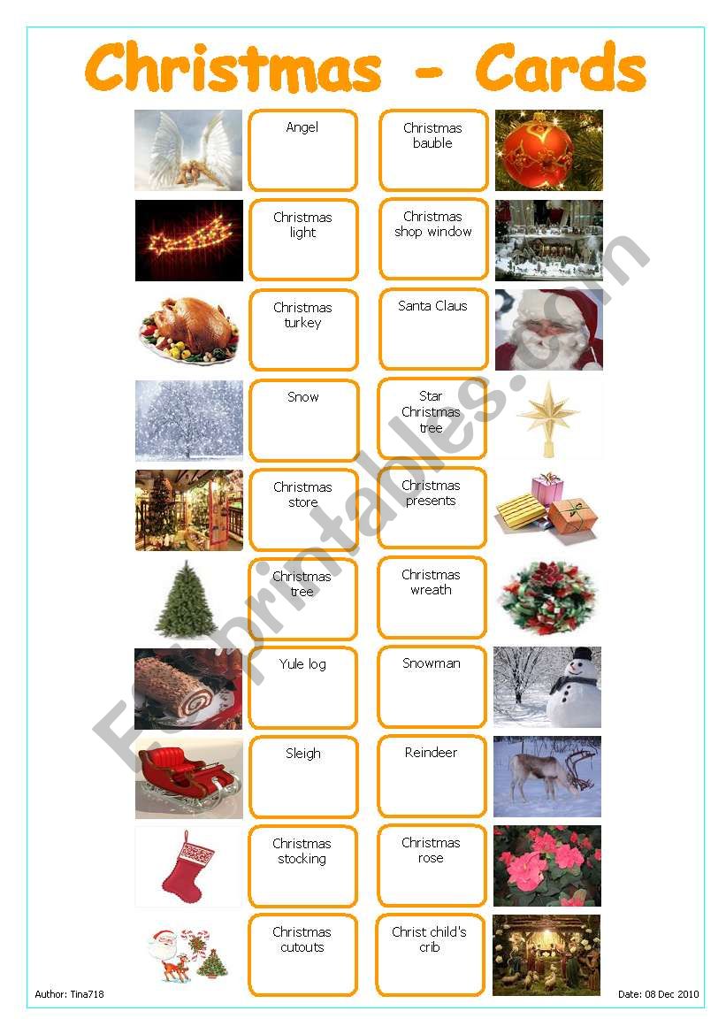 Christmas - Cards worksheet