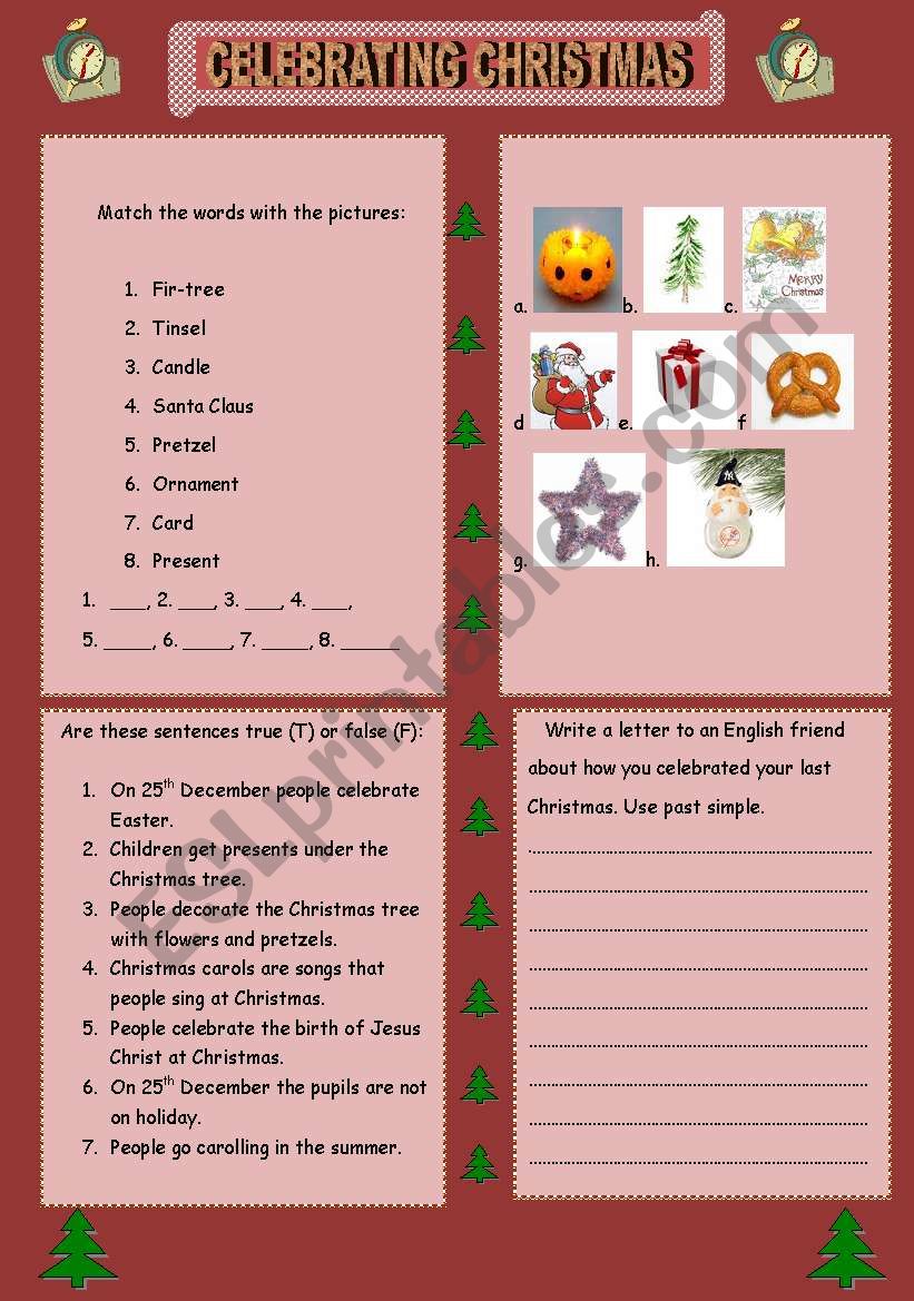 Celebrating Christmas worksheet