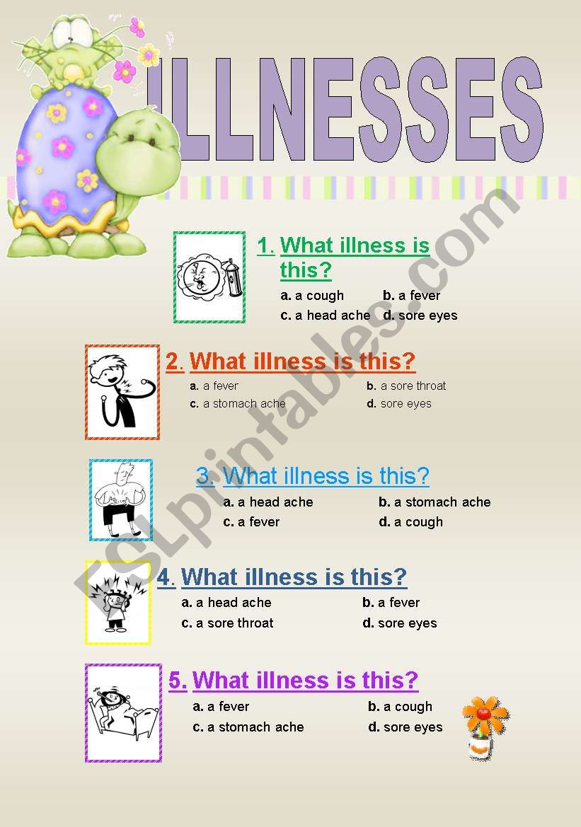 Illnesses worksheet