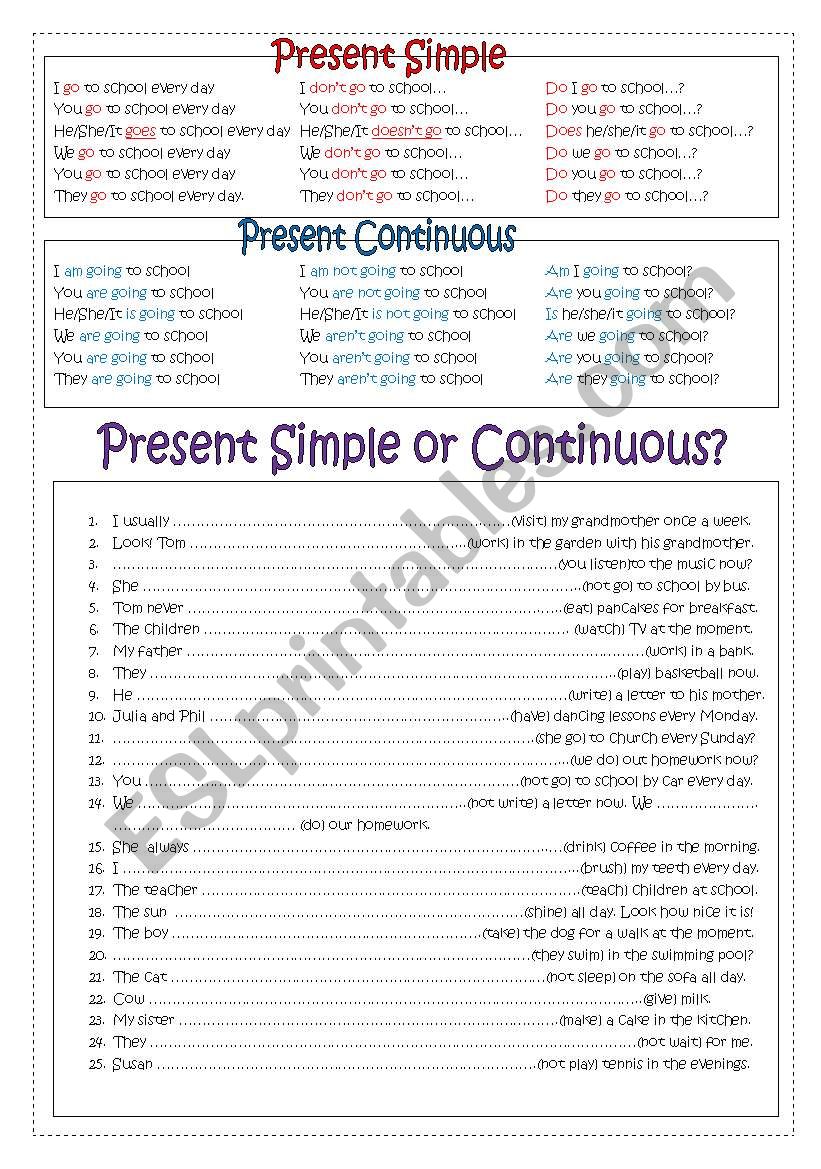 Present Simple or Present Continuous?