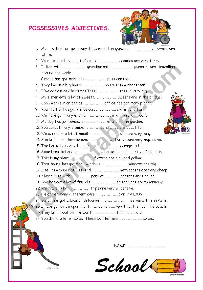 POSSESSIVES worksheet