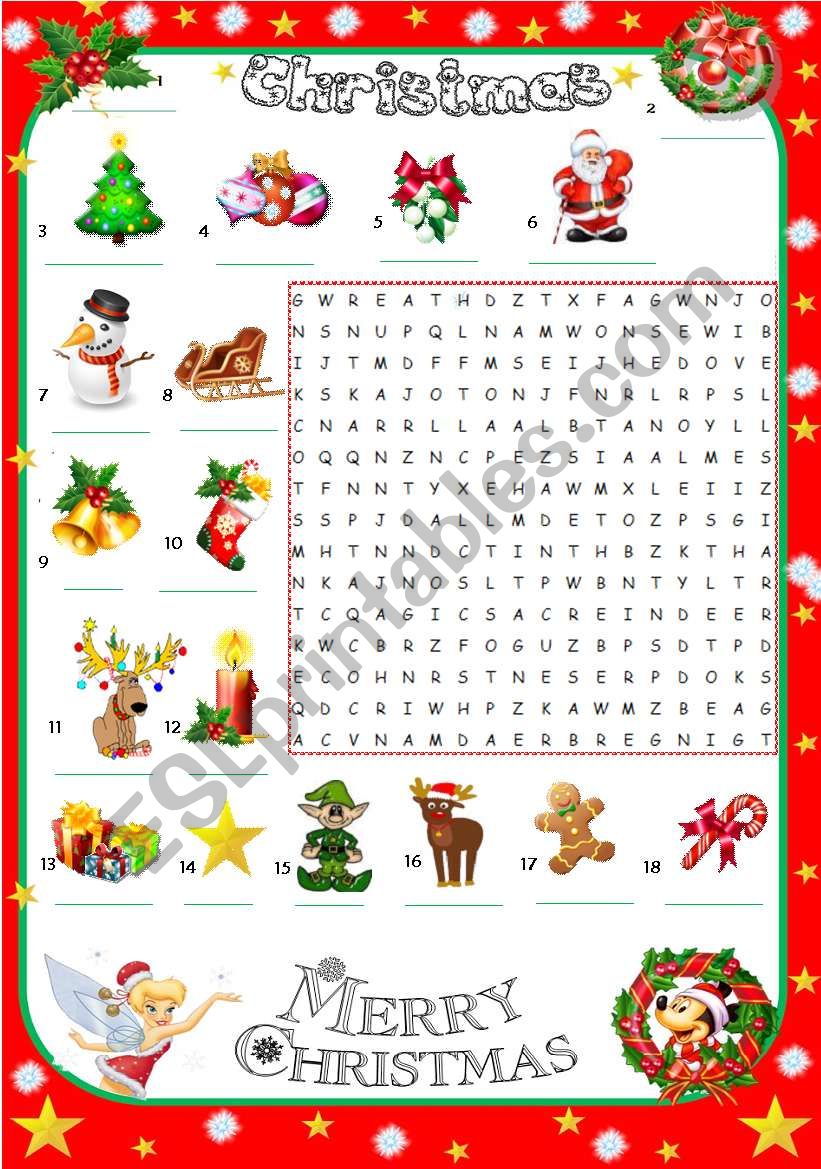 CHRISTMAS wordsearch 2/2 EDITABLE