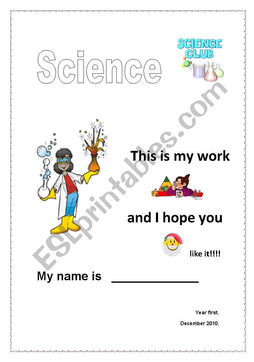 Science front page worksheet