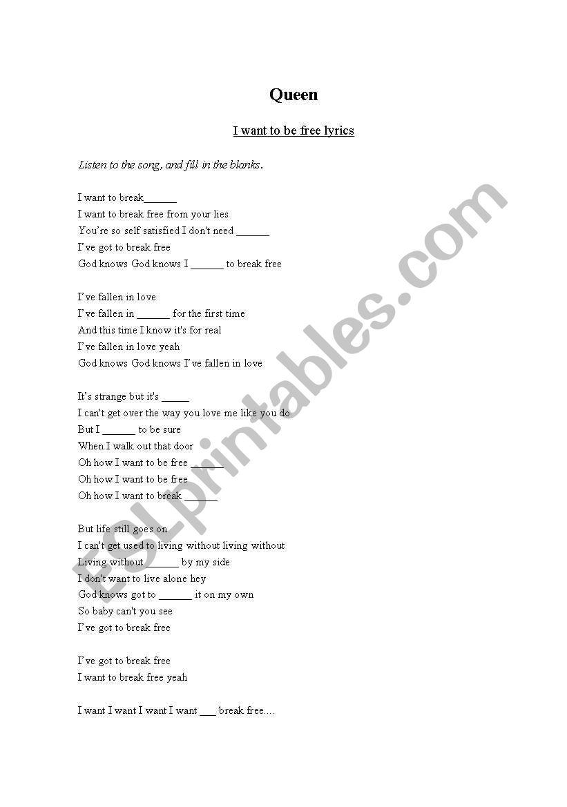 Queen lyrics - listening activity