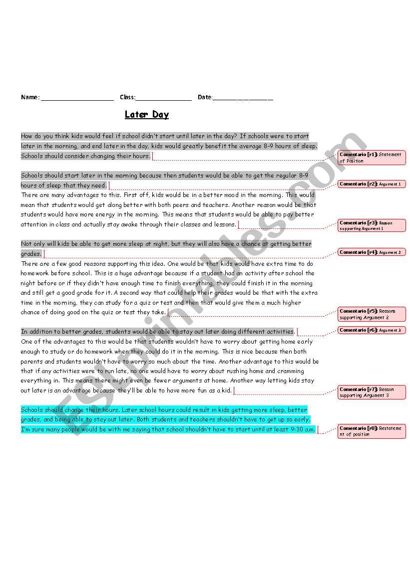 Persuasive Essay Dissected Text