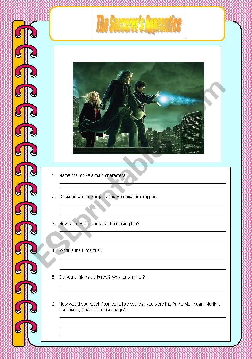 The SorcererÂ´s Apprentice worksheet