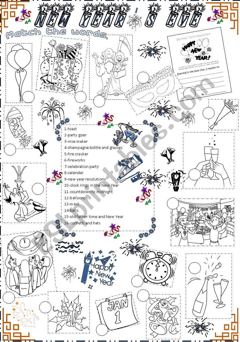 New YearÂ´s eve worksheet