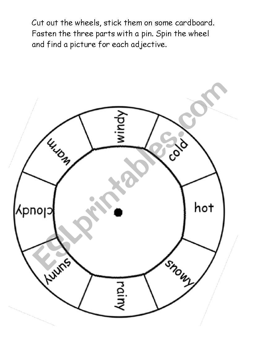 Weather wordwheel(pictures) worksheet