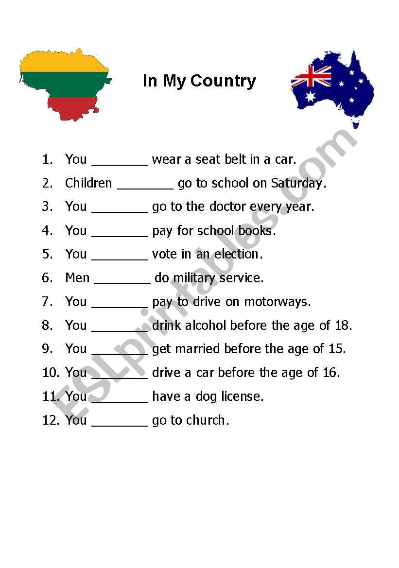 Modal Verbs of Obligation Discussion Sheet