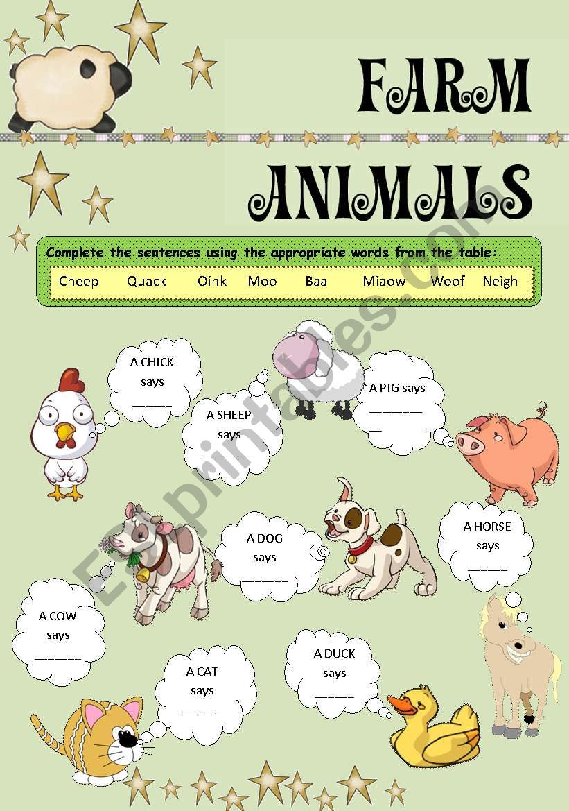 Farm Animals worksheet