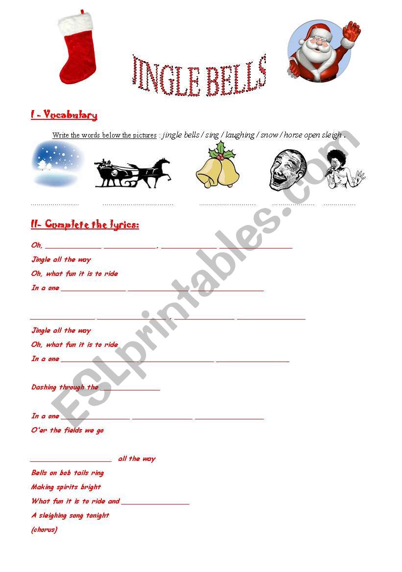 **** JINGE BELLS WORKSHEET ****