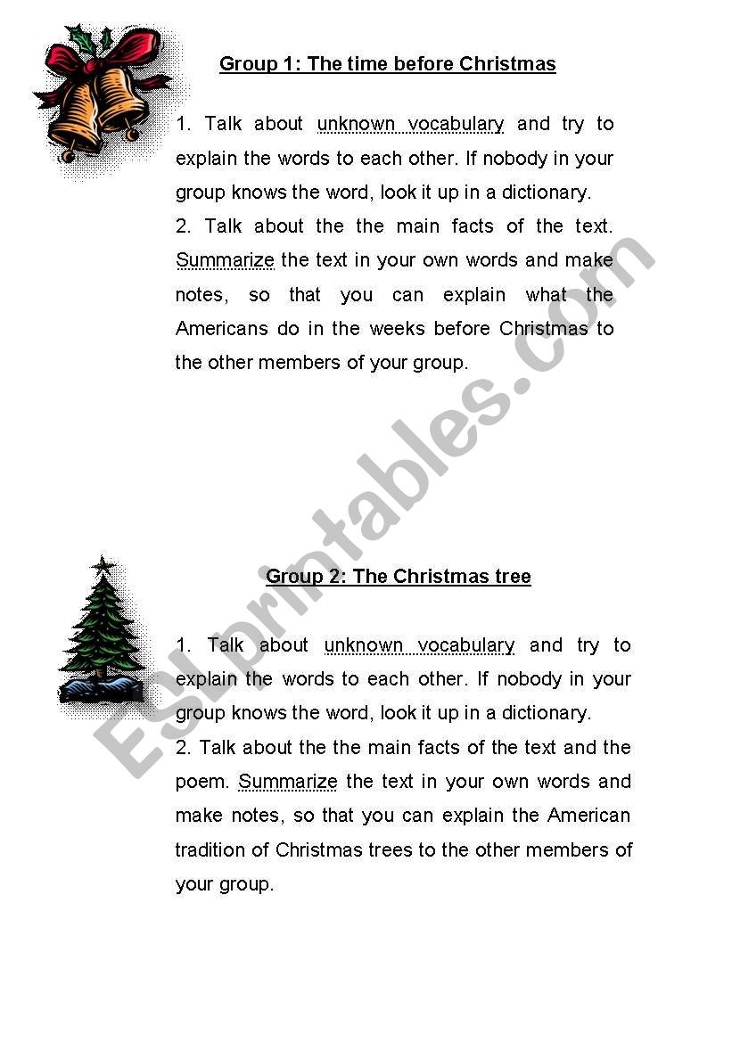 American Christmas (jigsaw method/Gruppenpuzzle)