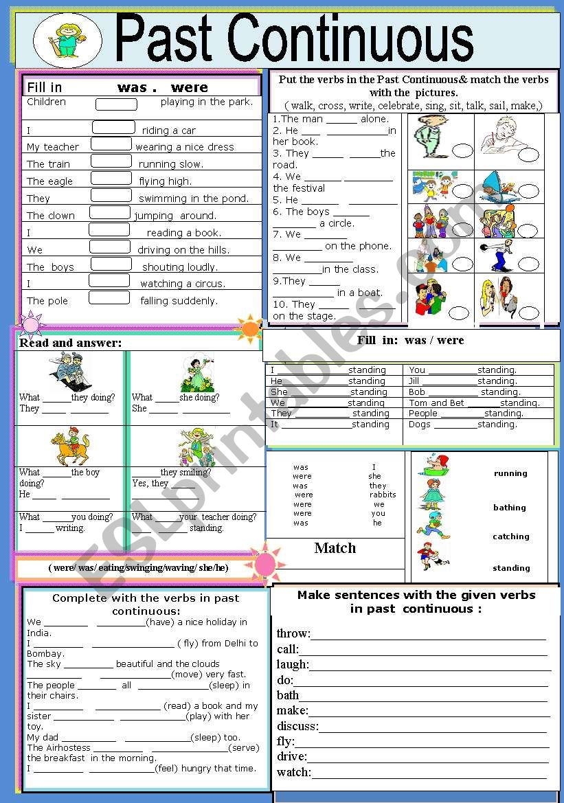 Past continuous worksheet