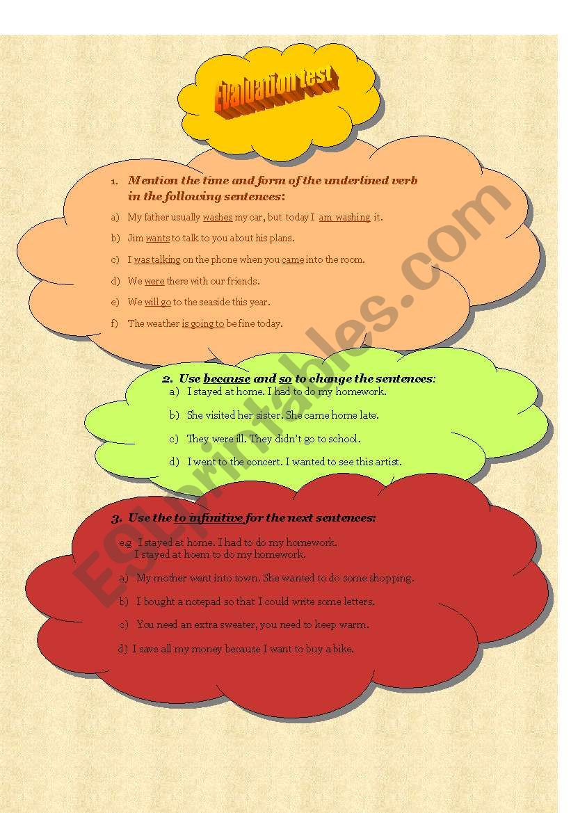 evaluation worksheet