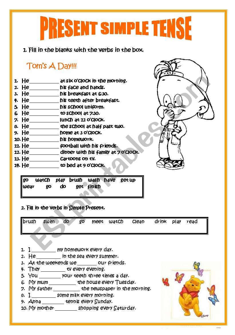 present simple tense worksheet