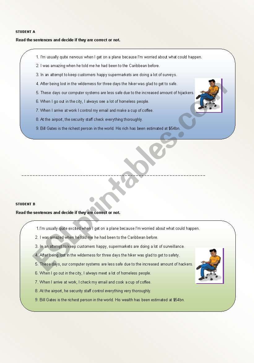 Similar but different... worksheet