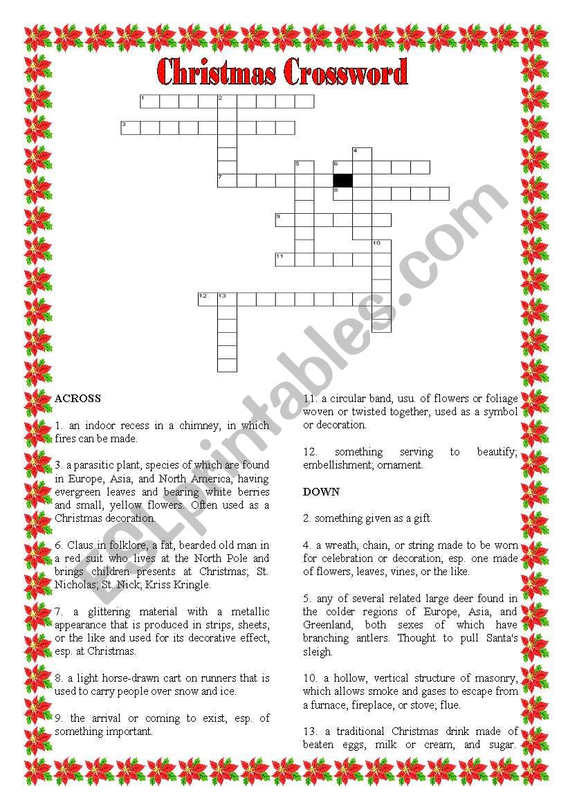 Christmas Crossword worksheet