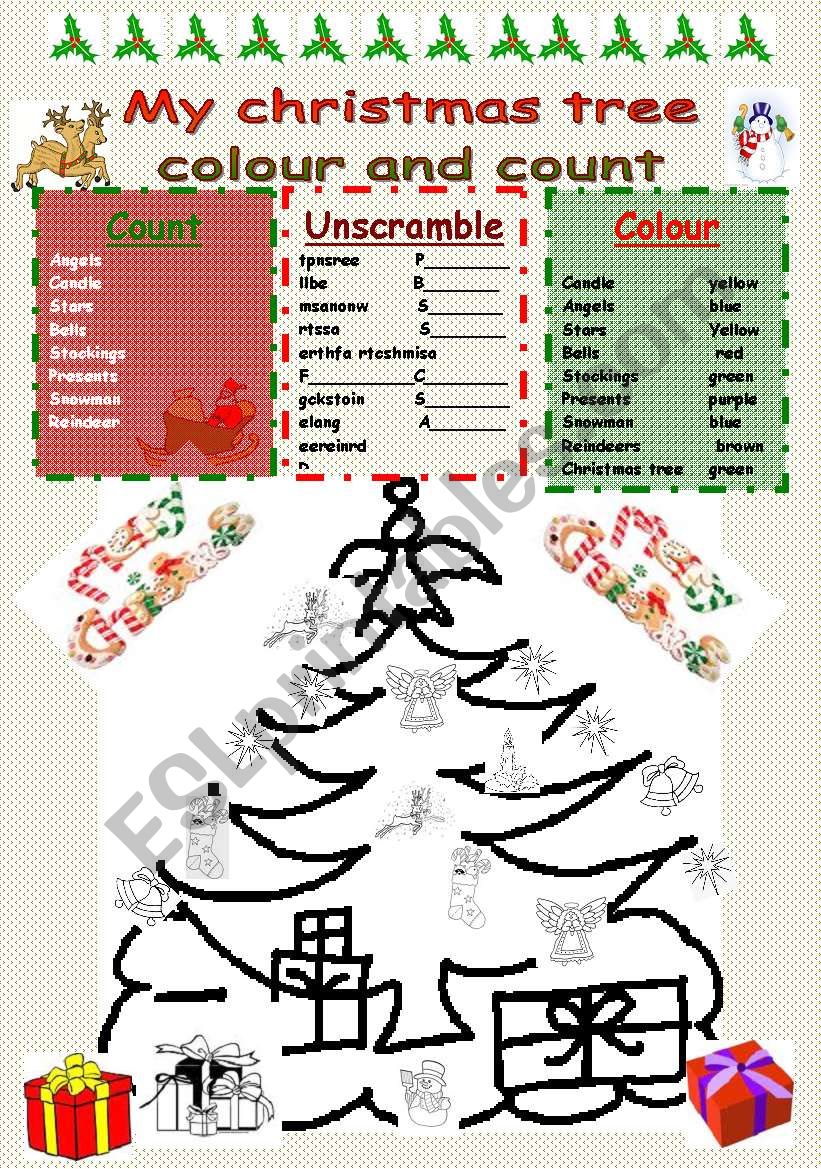 My christmas tree colour and count