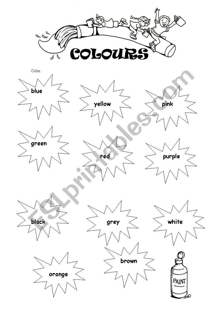 Colours worksheet