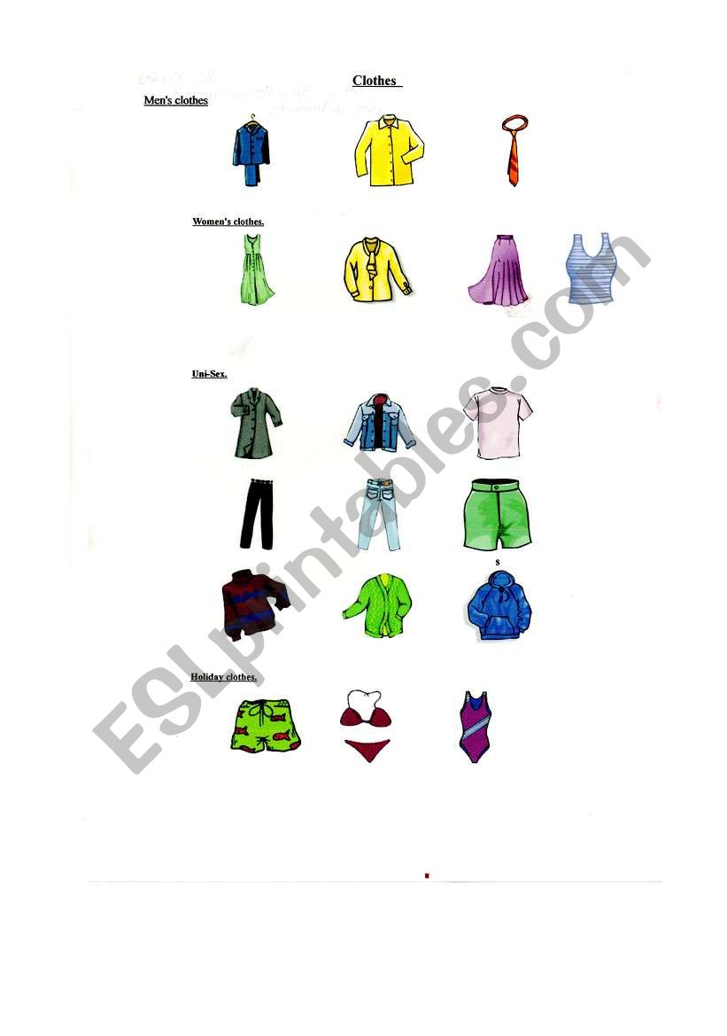 Label the clothes - Part 1 worksheet
