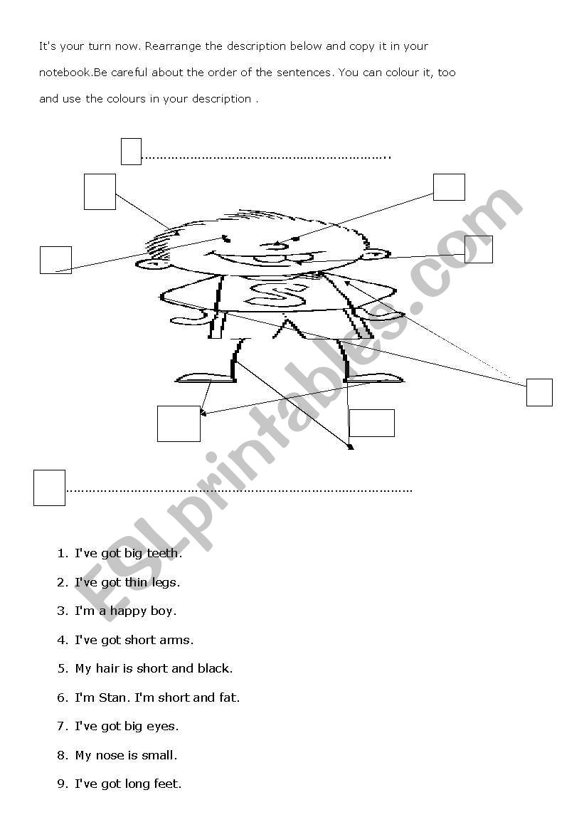 DESCRIBE ME. worksheet